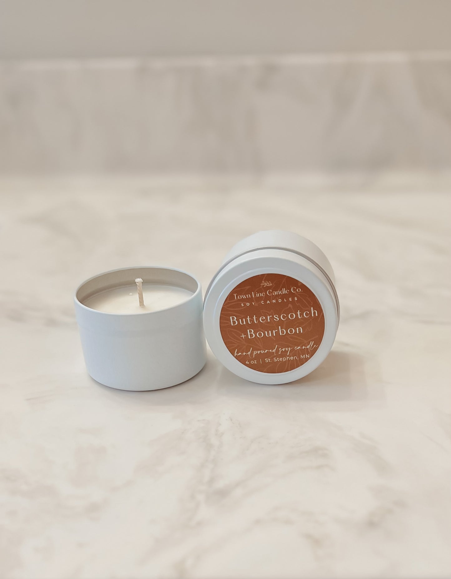 Butterscotch + Bourbon 4oz Soy Candle Tin