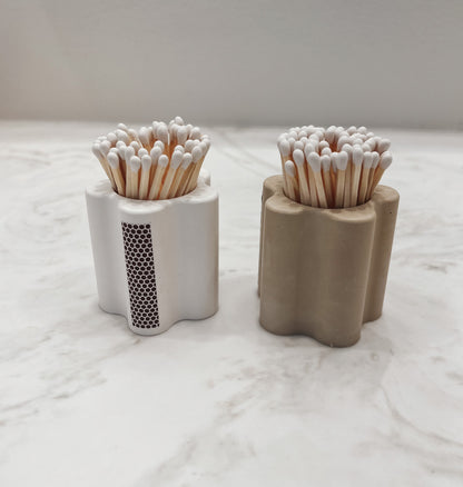 Neutral Flower Vessel with Matchsticks