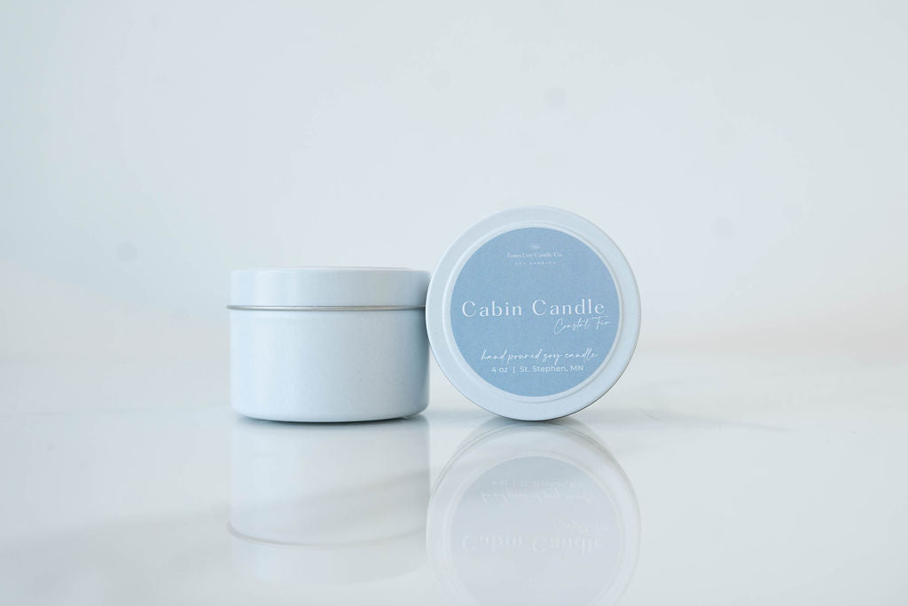 Cabin Candle Coastal Fir 4 oz Soy Candle Tin