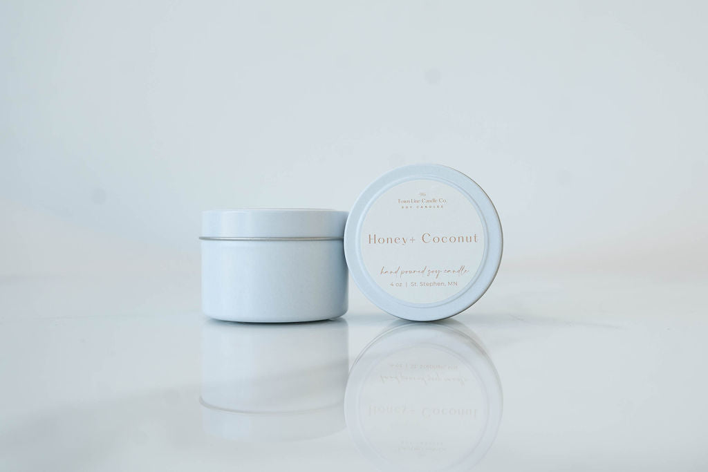 Honey + Coconut 4 oz Soy Candle Tin