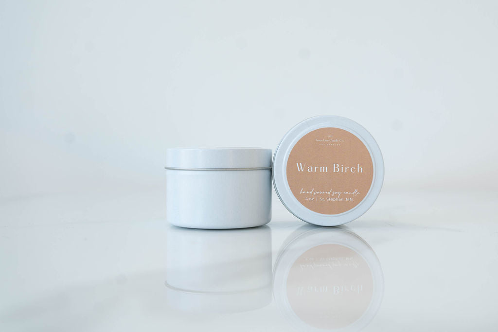 Warm Birch 4 oz Soy Candle Tin